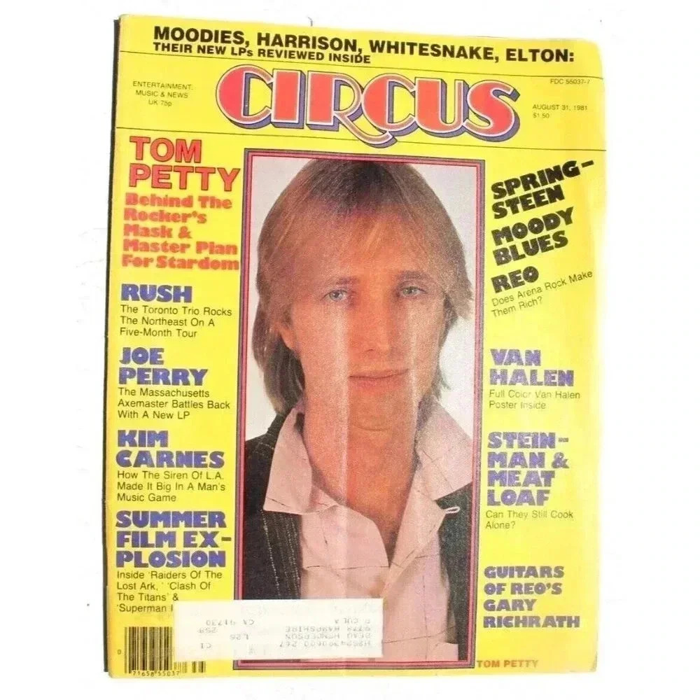 Circus Magazine August 1981 Tom Petty Joe Perry RUSH Kim Carnes VAN HALEN Poster